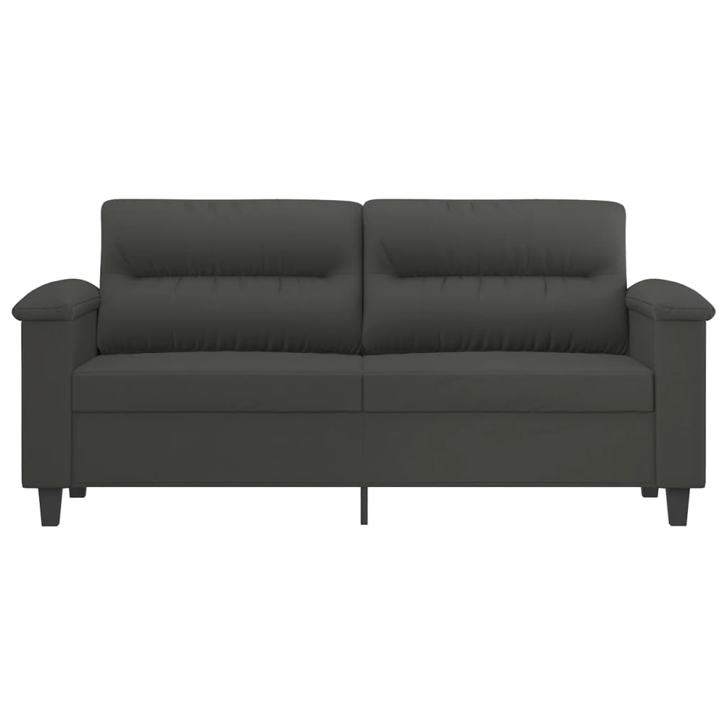 vidaXL Driezitsbank 210 cm microvezelstof donkergrijs