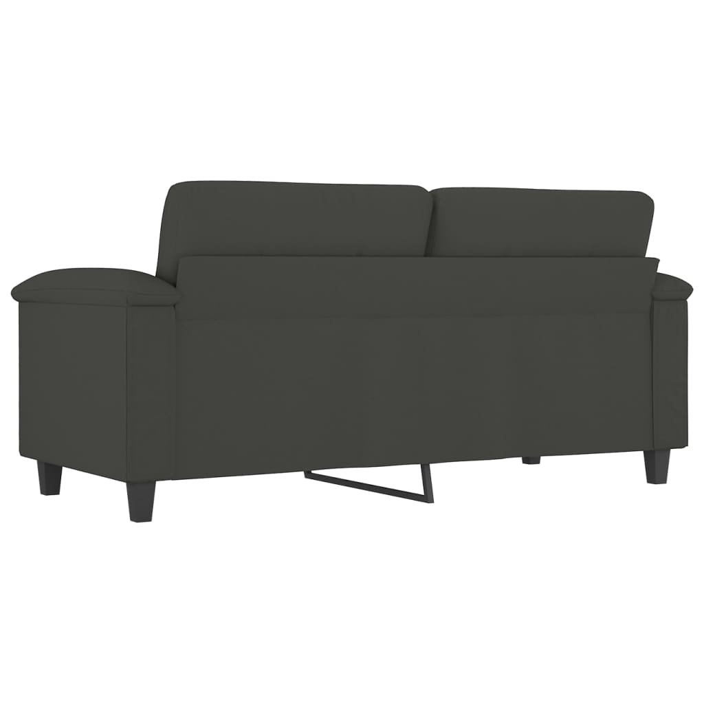 vidaXL Driezitsbank 210 cm microvezelstof donkergrijs
