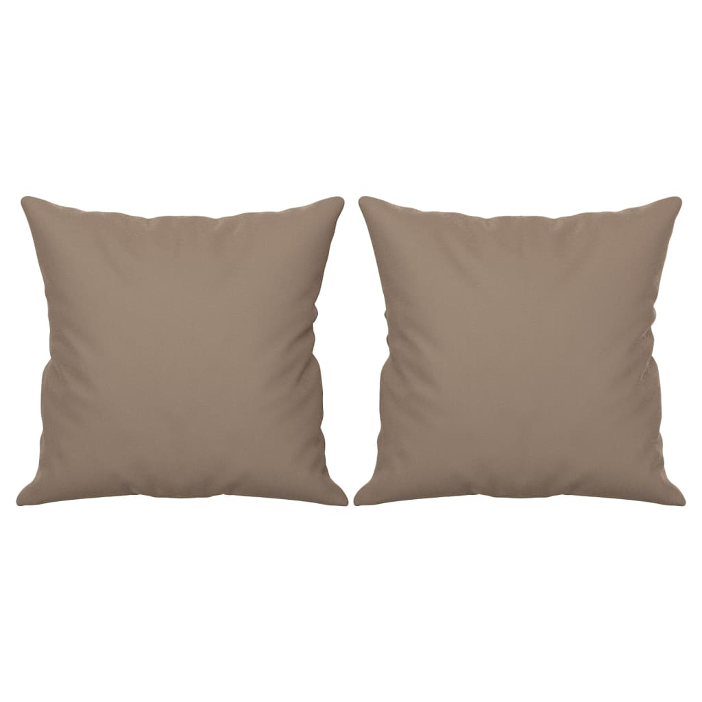 vidaXL Sierkussens 2 st 40x40 cm microvezelstof taupe