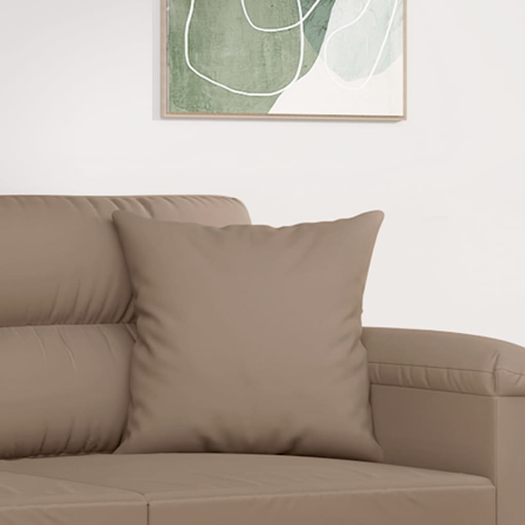 vidaXL Sierkussens 2 st 40x40 cm microvezelstof taupe