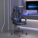 vidaXL Gamestoel draaibaar kunstleer zwart en blauw