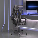vidaXL Gamestoel draaibaar kunstleer zwart en blauw