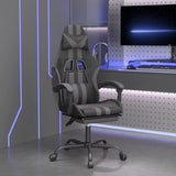 vidaXL Gamestoel draaibaar kunstleer zwart en blauw