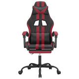 vidaXL Gamestoel draaibaar kunstleer zwart en blauw