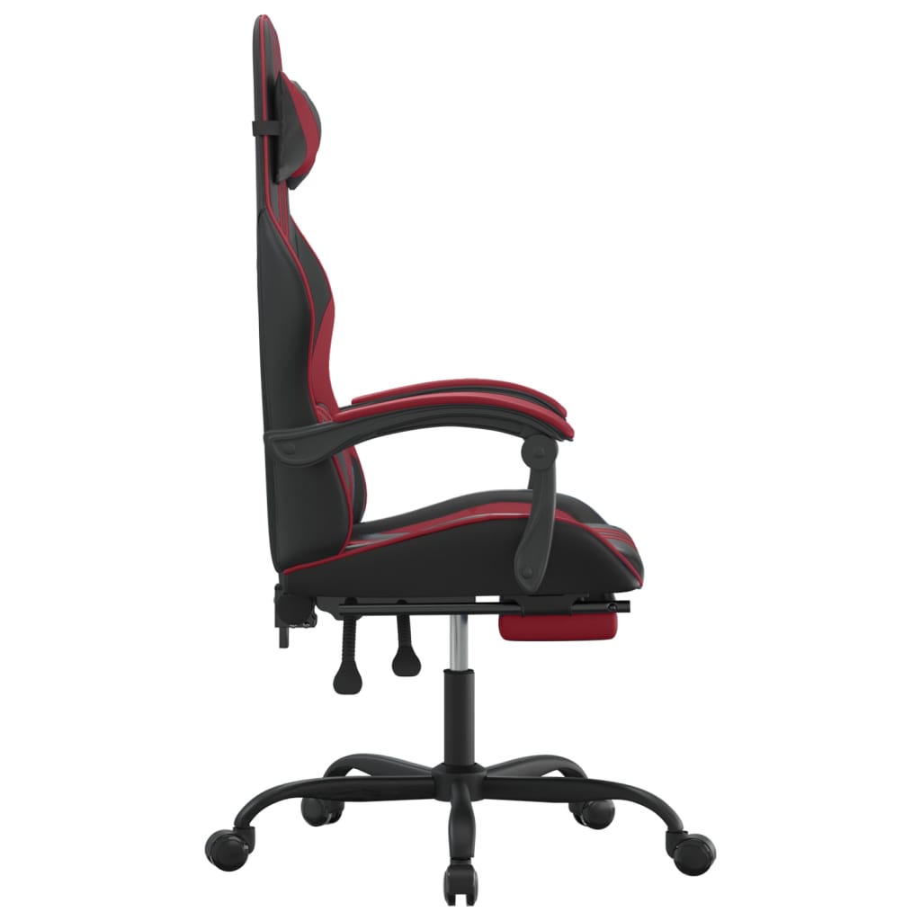 vidaXL Gamestoel draaibaar kunstleer zwart en blauw