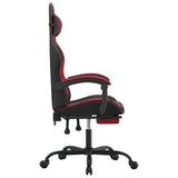 vidaXL Gamestoel draaibaar kunstleer zwart en blauw