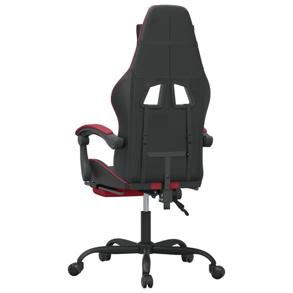 vidaXL Gamestoel draaibaar kunstleer zwart en blauw