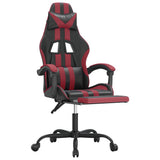 vidaXL Gamestoel draaibaar kunstleer zwart en blauw