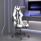 vidaXL Gamestoel draaibaar kunstleer zwart en blauw