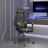 vidaXL Gamestoel draaibaar kunstleer zwart en blauw
