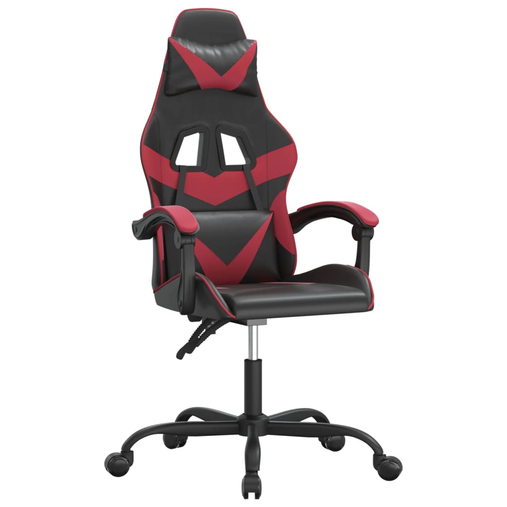 vidaXL Gamestoel draaibaar kunstleer zwart en blauw
