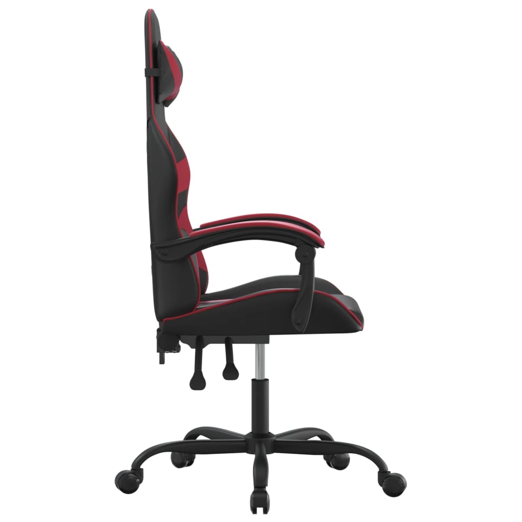 vidaXL Gamestoel draaibaar kunstleer zwart en blauw