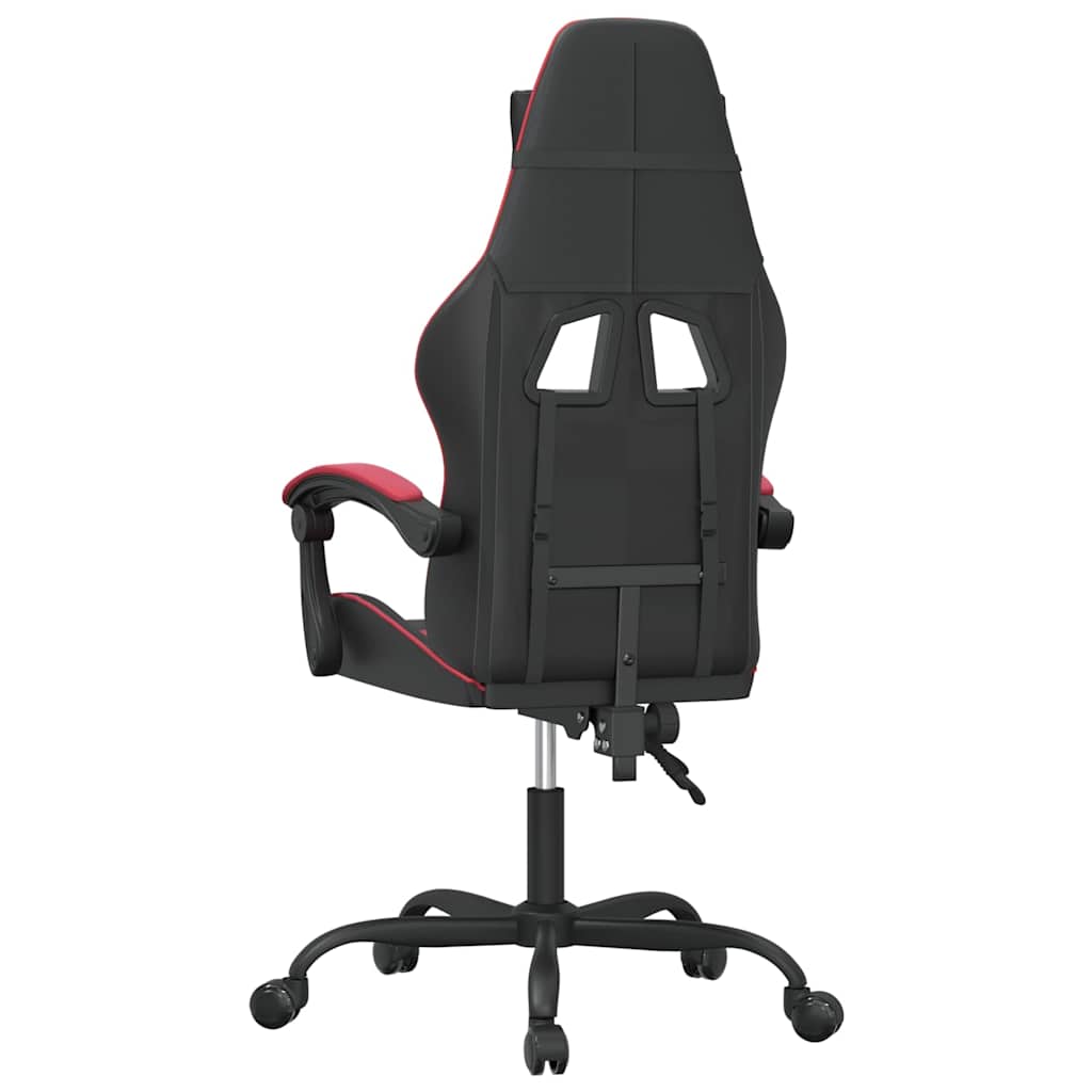 vidaXL Gamestoel draaibaar kunstleer zwart en blauw