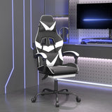 vidaXL Gamestoel draaibaar kunstleer zwart en blauw
