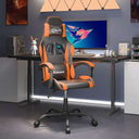 vidaXL Gamestoel draaibaar kunstleer zwart en blauw