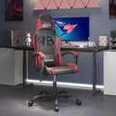 vidaXL Gamestoel draaibaar kunstleer zwart en blauw