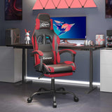 vidaXL Gamestoel draaibaar kunstleer zwart en blauw