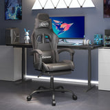 vidaXL Gamestoel draaibaar kunstleer zwart en blauw