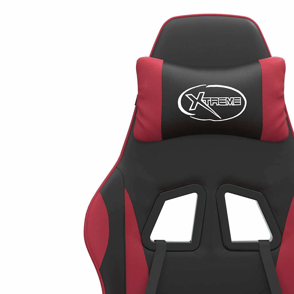 vidaXL Gamestoel draaibaar kunstleer zwart en blauw