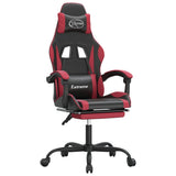 vidaXL Gamestoel draaibaar kunstleer zwart en blauw