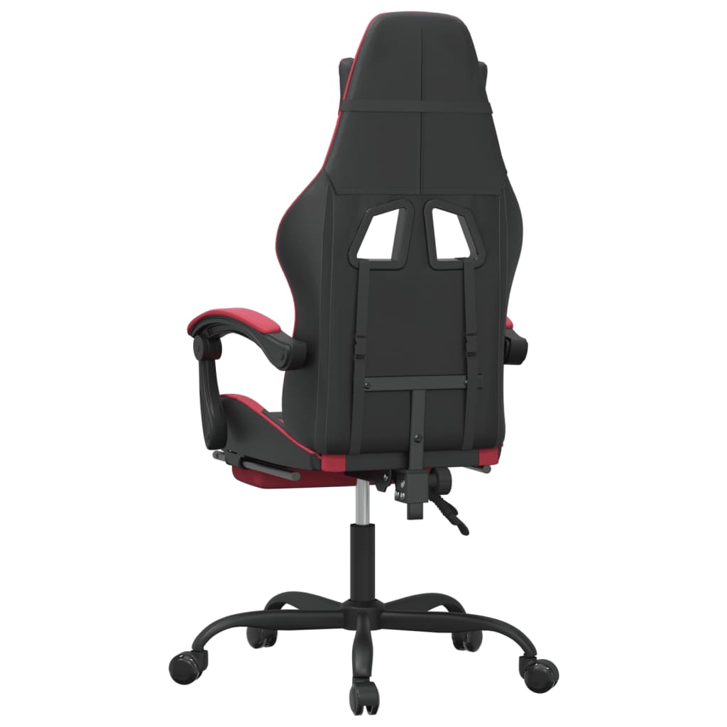 vidaXL Gamestoel draaibaar kunstleer zwart en blauw