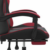 vidaXL Gamestoel draaibaar kunstleer zwart en blauw