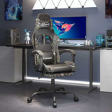 vidaXL Gamestoel draaibaar kunstleer zwart en blauw