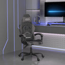 vidaXL Gamestoel draaibaar kunstleer zwart en blauw