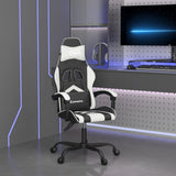 vidaXL Gamestoel draaibaar kunstleer zwart en blauw