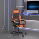 vidaXL Gamestoel draaibaar kunstleer zwart en blauw