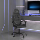 vidaXL Gamestoel draaibaar kunstleer zwart en blauw