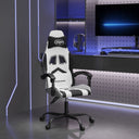 vidaXL Gamestoel draaibaar kunstleer zwart en blauw