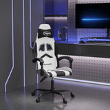 vidaXL Gamestoel draaibaar kunstleer zwart en blauw