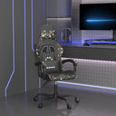 vidaXL Gamestoel draaibaar kunstleer zwart en blauw