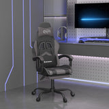vidaXL Gamestoel draaibaar kunstleer zwart en blauw