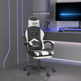 vidaXL Gamestoel draaibaar kunstleer zwart en blauw