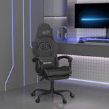 vidaXL Gamestoel draaibaar kunstleer zwart en blauw