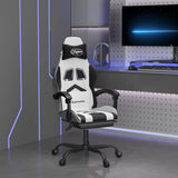 vidaXL Gamestoel draaibaar kunstleer zwart en blauw