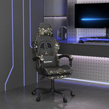 vidaXL Gamestoel draaibaar kunstleer zwart en blauw