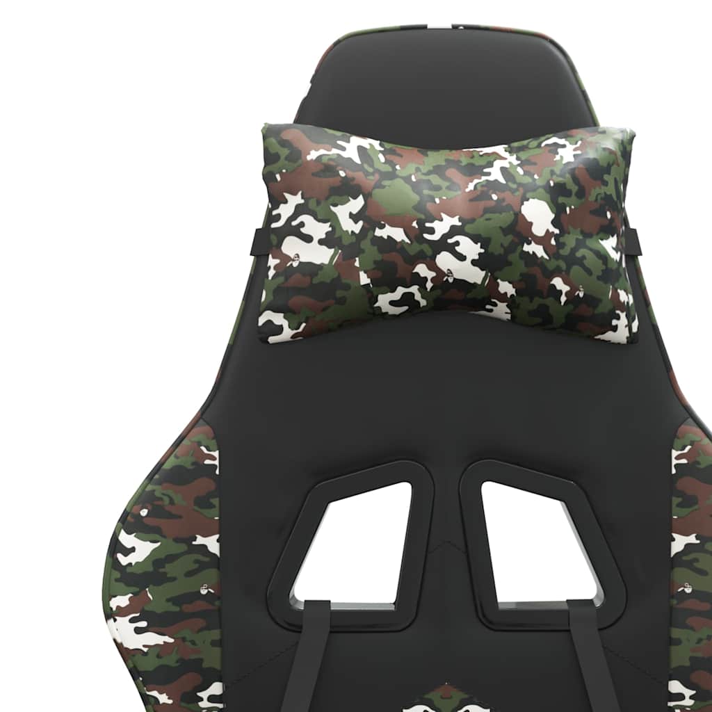 vidaXL Gamestoel draaibaar kunstleer zwart en blauw