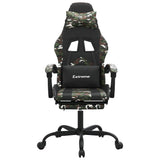 vidaXL Gamestoel draaibaar kunstleer zwart en blauw