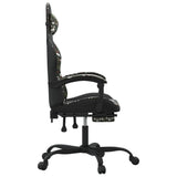 vidaXL Gamestoel draaibaar kunstleer zwart en blauw