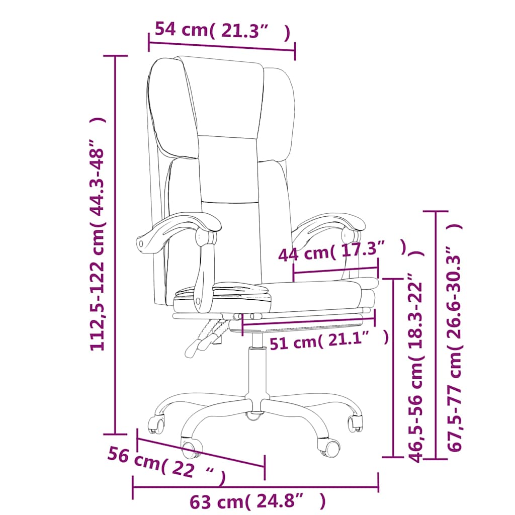 vidaXL Office Chair adjustable fabric taupe