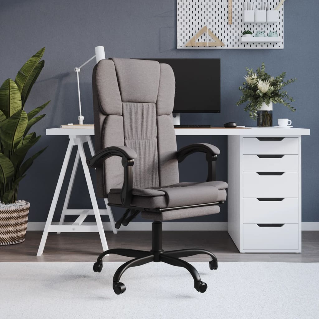 vidaXL Office Chair adjustable fabric taupe