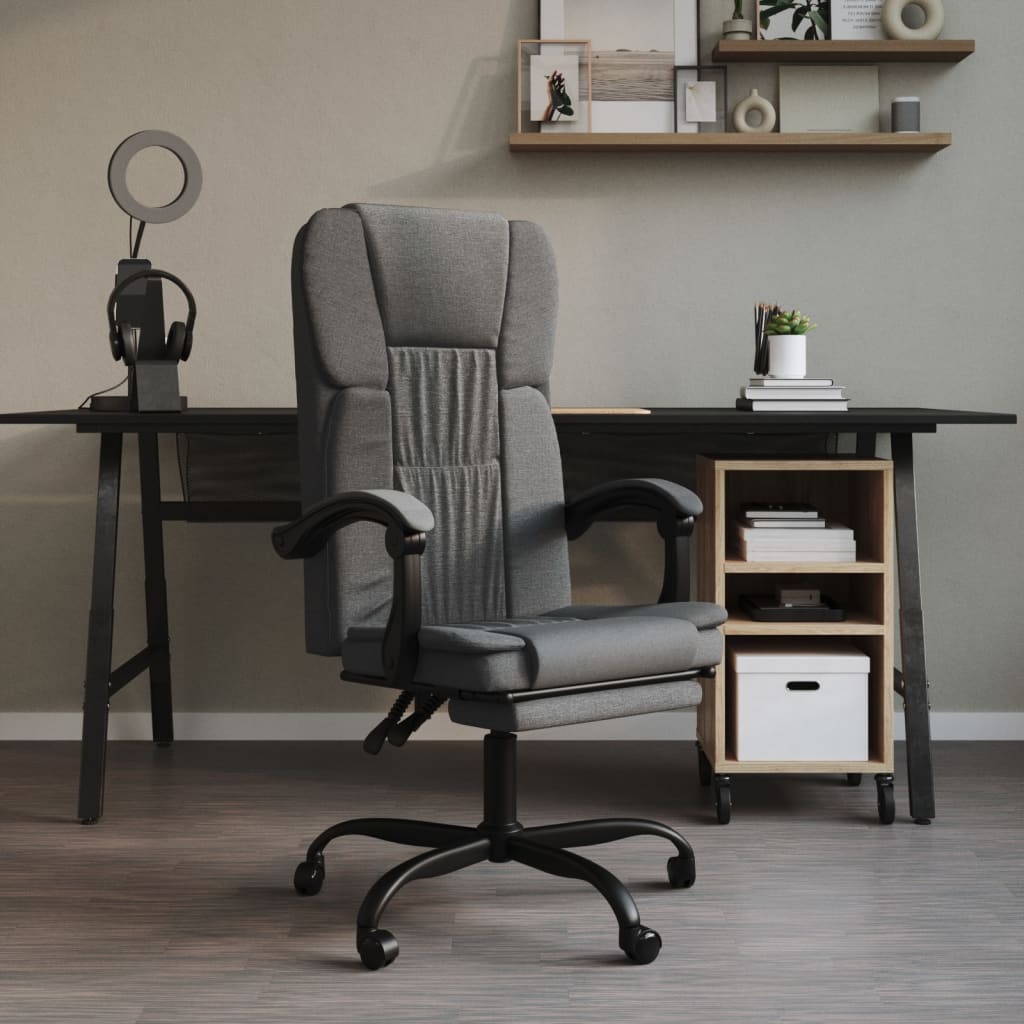 vidaXL Office Chair adjustable fabric taupe