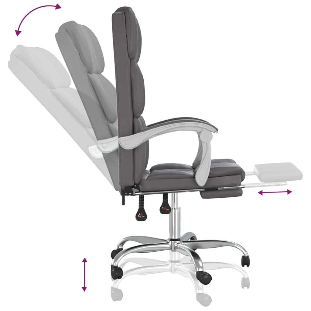 vidaXL Office Chair Adjustable Faux Leather Black