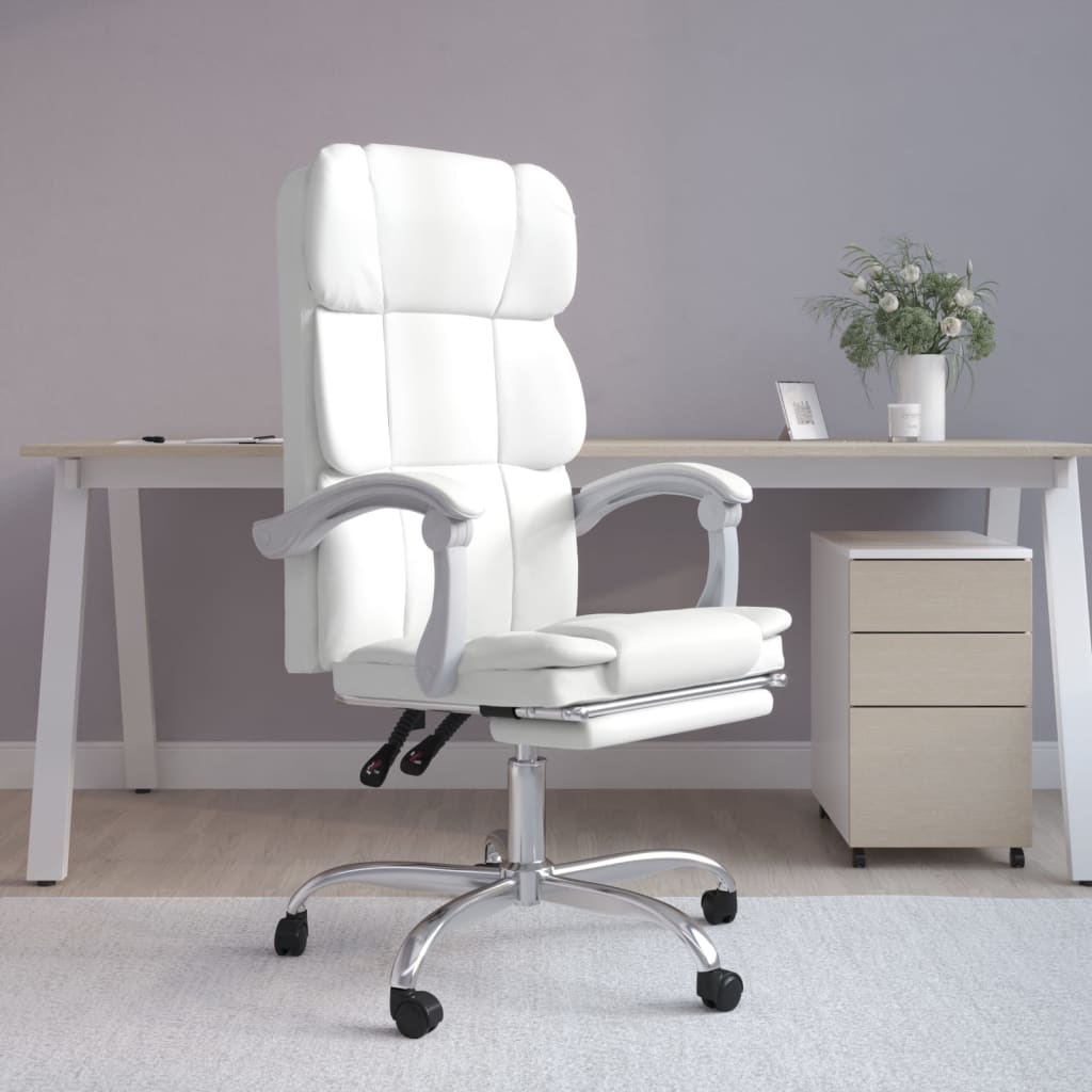 vidaXL Office Chair Adjustable Faux Leather Black