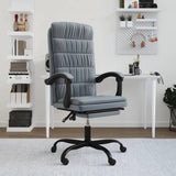 vidaXL Office Chair Adjustable Velvet Dark Grey