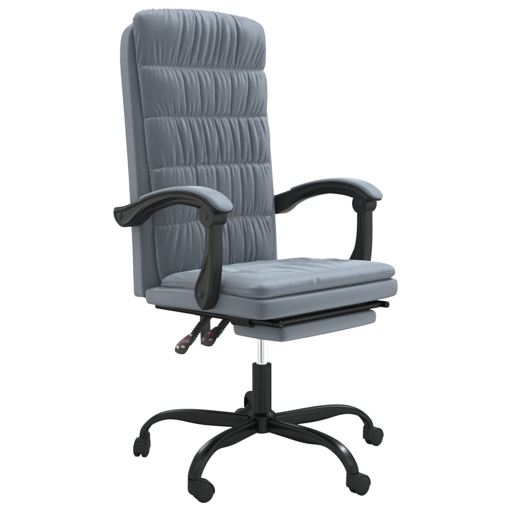vidaXL Office Chair Adjustable Velvet Dark Grey