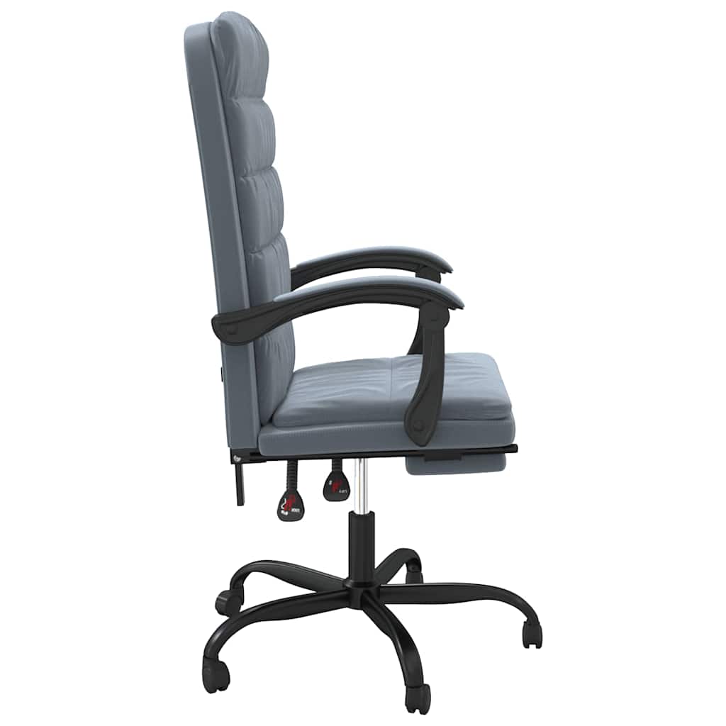 vidaXL Office Chair Adjustable Velvet Dark Grey